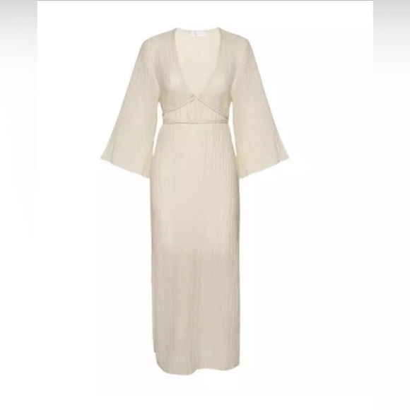 Monday Swimwear Other - MONDAY SWIMWEAR Ravello Linen Dress Vanilla Crinkle Sz P NWT Gauze Lagoonlook